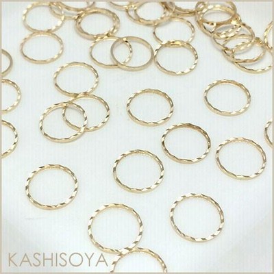 レジン枠・メタルリング/ギザギザ付き丸10ｍｍ「ライトゴールド」10個入り（レジン枠,リングパーツ,UVレジン素材,レジン封入,ピアス素材,手芸,）