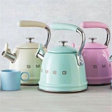 S斯ME麥G格復古家用不銹鋼復古鳴笛水壺電磁爐大容量2.3L燒水壺