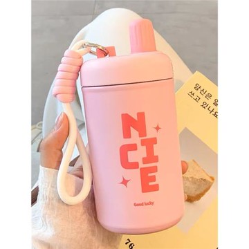 2024新款咖啡保溫杯女學生高顏值帶掛繩小巧便攜隨行水杯子不銹鋼