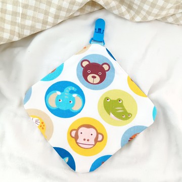 動物園。雙面棉布附夾手帕 (可繡名字)