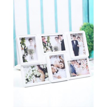 韓式組合連體相框六宮格擺臺沖洗照片五格照片兒童寶寶塑料相架