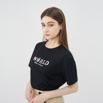 GIORDANO  女裝印花上衣 WWS系列 - 01 標誌黑