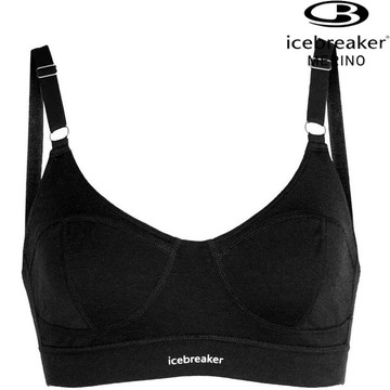 Icebreaker Queens JN200 女款後扣式內衣/美麗諾羊毛內衣 0A59HR 001 黑