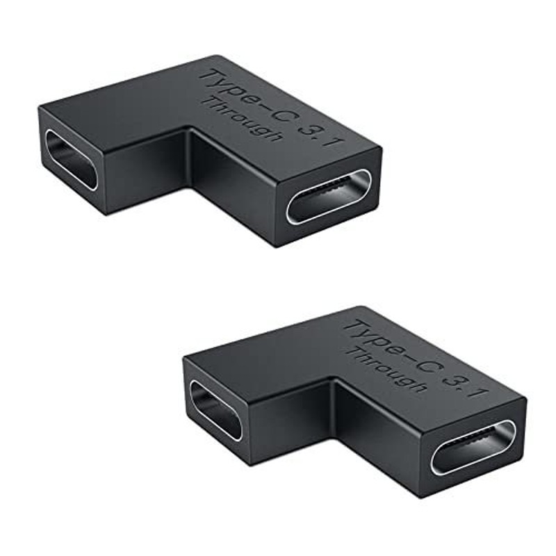 USB Type C 変換 アダプタ L字型 (2個) メス to メス USB C 中継アダプタ PD 5A/100w 急速充電＋10Gbps  高速データ転送 タイ 通販 LINEポイント最大0.5%GET | LINEショッピング