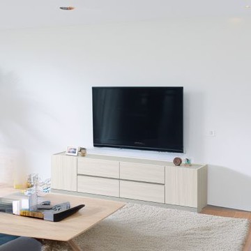 文創集 古爵6.6尺二門四抽電視櫃-200x40x52cm免組