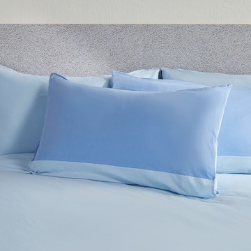 素面拼接信封式枕套1入-海島藍