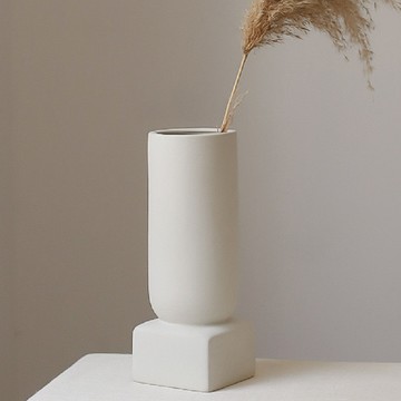 KUIBAO 快豹生活 Simple 簡約素胚花瓶 方底長款  白色  7 x 7 x 21cm