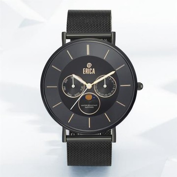 ERICA 時尚三眼月象錶 42mm 漸層神秘黑(ER-23AAM)