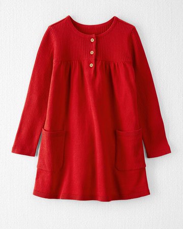 Toddler Organic Cotton Ribbed Sweater Knit Dress