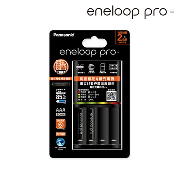 Panasonic eneloop pro 疾速充電組-BQ-CC55疾速智控4槽充電器＋2顆高階4號電池_廠商直送