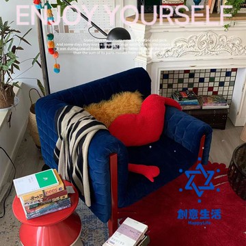 【台灣公司/可打統編】免運 北歐客廳布藝椅子寫意空間RUCHE設計師休閑單人椅實木創意沙發椅 可開發票 全館六折 工廠現貨直銷 新品特價 CYSH01141