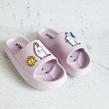 【Moomin 正版授權】限定款 姆明谷嚕嚕咪 飾釦厚底Q彈拖鞋 防水鞋 姆明與歌妮 現貨 台灣製造