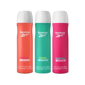 【兩入組】REEBOK 女性體香噴霧 150ml-贈隨機品牌針管香x1
