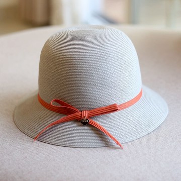 夏季草帽女日系韓版百搭細辮愛心蝴蝶結盆帽女出游防曬帽遮陽帽潮1入