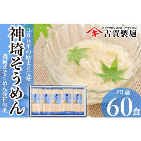 ふるさと納税 佐賀県特産品 神埼そうめん 20入 (H014110) 佐賀県神埼市