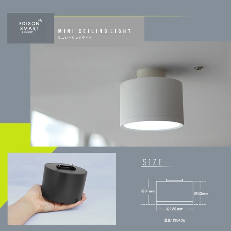 エジソンスマート ミニシーリングライト led スマート照明 WiFi