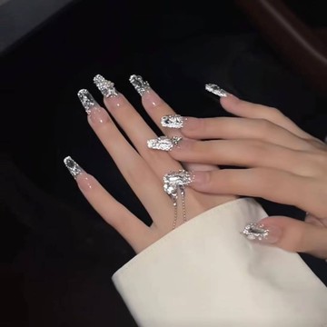 💥加一爆款💥 现货 隔日达【爆閃蝴蝶】滿天星穿戴甲 純手工穿戴甲 爆閃亮鑽穿戴甲 金屬蝴蝶穿戴甲 爆款穿戴甲 中梯穿