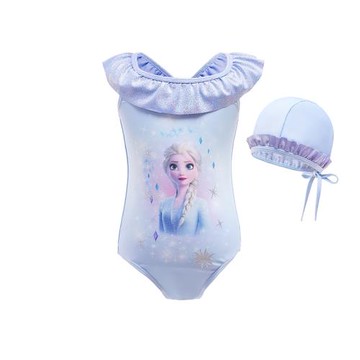 兒童愛莎泳衣女童白雪公主游泳衣女寶寶美人魚可愛連體泳裝夏季