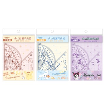 三麗鷗 萬用尺3件組-布丁狗/大耳狗/酷洛米