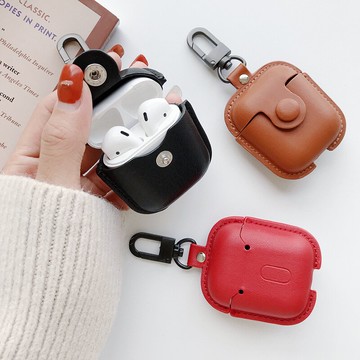 耳機保護套 【軟皮款】適用蘋果Airpods2保護套皮質二代airpods Pro皮套3代藍芽無線『XY16602』