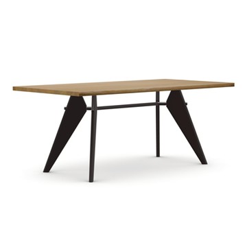 EM Table 餐桌／工作桌（淺橡木、深黑椅腳、180 公分）