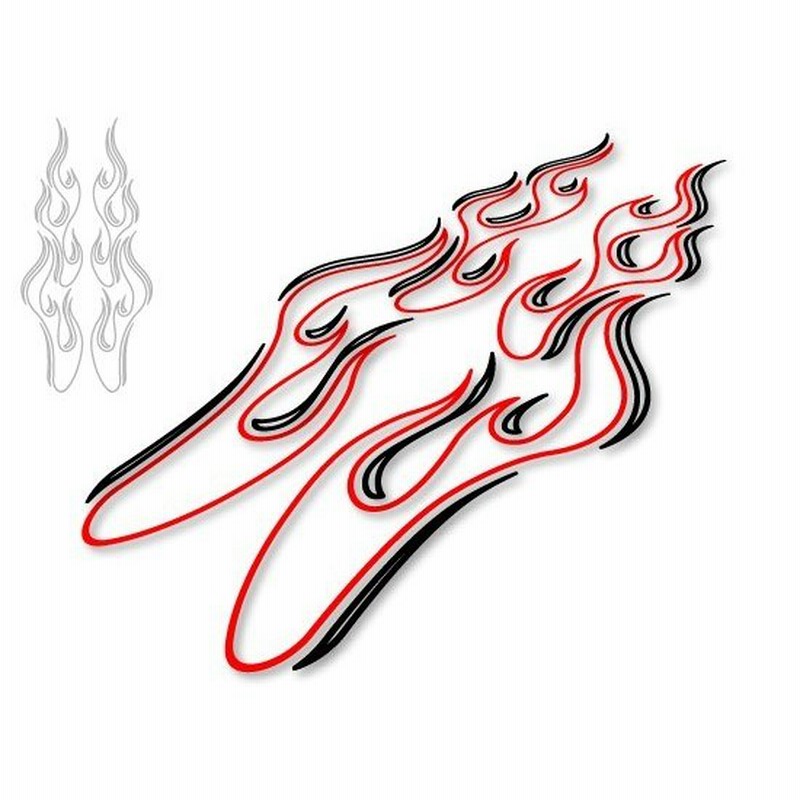 SALE ファイヤーステッカーAタイプ ゴールドラメ160mm 左右２枚組