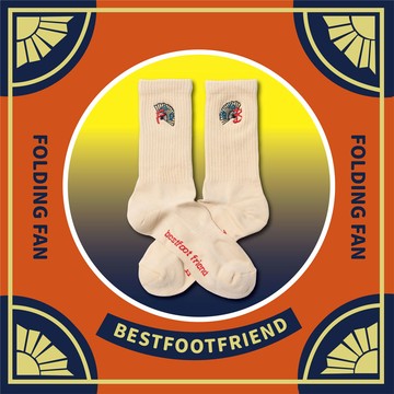 BEST FOOT FRIEND BF24017-SN FOLDING FAN 折扇 BFF 中筒襪 小腿襪 (沙色)