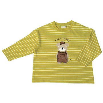 akachan honpo - 長袖T恤-布貼-綠色