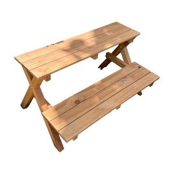 原木雙層花架-柚木色  W75