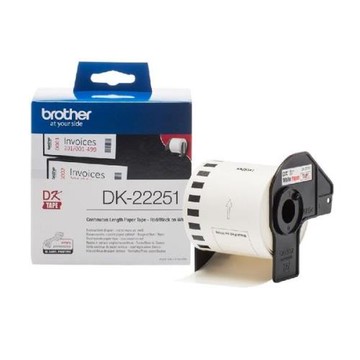Brother 連續標籤帶 DK-22251 (62mm 白底紅黑雙字) 耐久型紙質系列