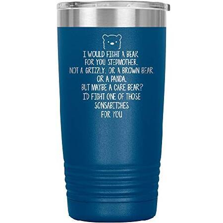 Stepmother Tumbler Travel Mug Coffee Cup Funny For Birthday Best Idea Ever Step Mother Mom Second H-16W (20oz, Blue)