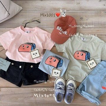 🌈✨mix1001💗95%棉👍吐司機🍞烤土司造型印圖上衣✨兒童立體吐司上衣 5-17