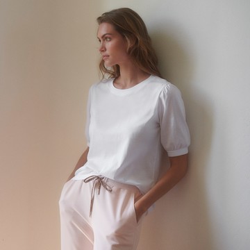 【HANRO】Natural Shirt家居短袖 XS-M (白)