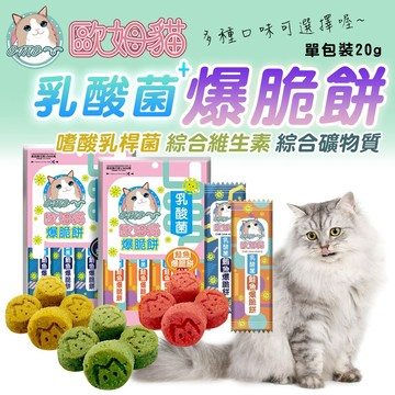ARMONTO 歐姆貓 OhMyCat 乳酸菌爆脆餅 20g 貓零食 貓餅乾 寵物點心 寵物餅乾 貓點心 外出零食
