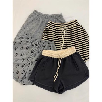 家居褲衩百搭卡通印花睡褲女春夏季2024年新款寬松大碼闊腿短褲子