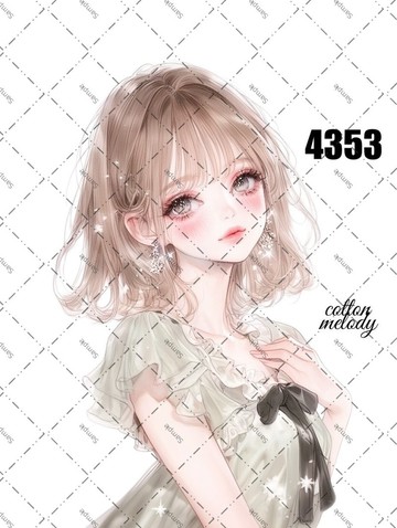 original sticker no.4353 人物貼紙 原創貼紙 原創人物貼紙 裝飾貼紙 cotton melody