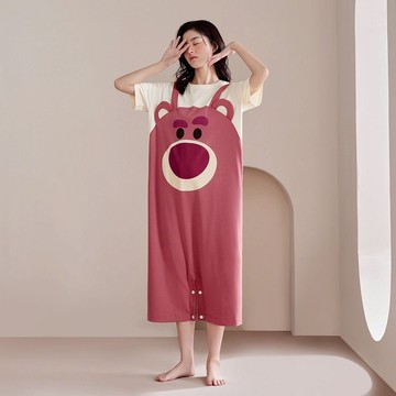 夏季短袖卡通系列 寬鬆可愛連體睡衣