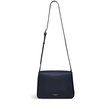 Radley London Womens Leather Westwell Lane Medium Flapover Crossbody - Navy Medium