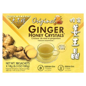Prince of Peace, 有機薑蜂蜜晶體，10 袋，每袋 18 克