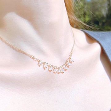 月光石 14K包金 天然水晶 頸鍊 項鍊