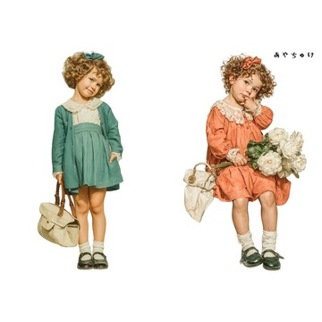 【4 月新品 1】08-121-0122 人物貼紙 春日復古