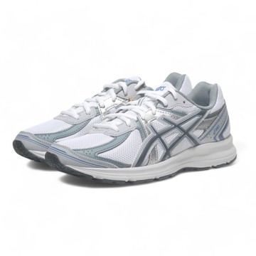 ASICS 慢跑鞋 JOG 100S 白灰藍 復古 情侶鞋 男女 1203A684100
