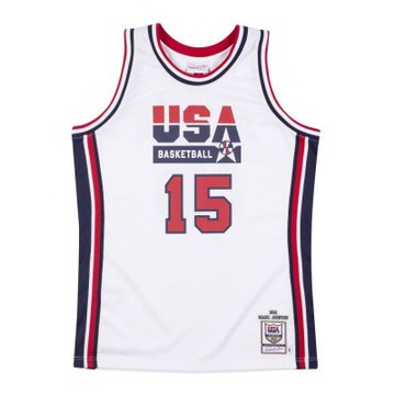 NBA M&N Authentic球員版復古球衣 92 Dream Team #15 Magic Johnson -AJY4AC19088-USAWHIT92EJH