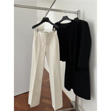 LOVESTORY高腰超模褲靜奢系顯瘦彈力微喇西裝褲加絨保暖口碑版型