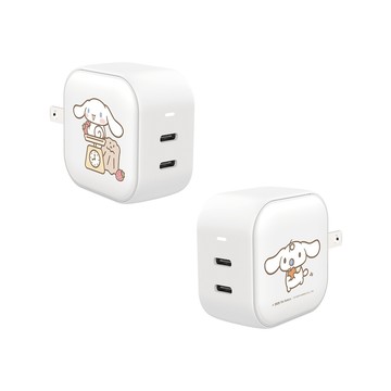 【正版授權】奶油家族x大耳狗甜甜秤重GaN 45W Type-C雙孔充電頭
