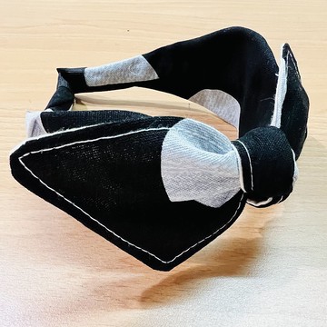 MOYA 寬版手工髮箍 大點點 黑