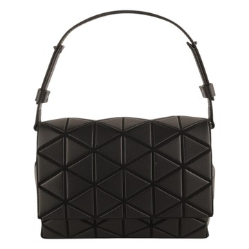 ISSEY MIYAKE  BAOBAO-皮質雙背帶可手提/兩用肩背包(霧黑)S款