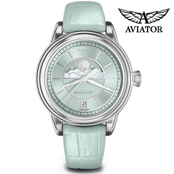 其他錶款 瑞士 AVIATOR DOUGLAS MOONFLIGHT 月相顯示時尚腕錶-V.1.33.0.261.4