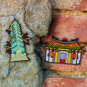 刺繡貼 | 台北景點-龍山寺 台北101 | 文藝輕黏