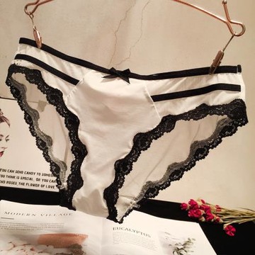 日系性感內褲女士網紗學生蕾絲誘惑透明中低腰三角褲舒適少女褲頭